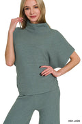 Zenana Mock Neck Top and Pants Sweater Set - Velora Luxury Fashion