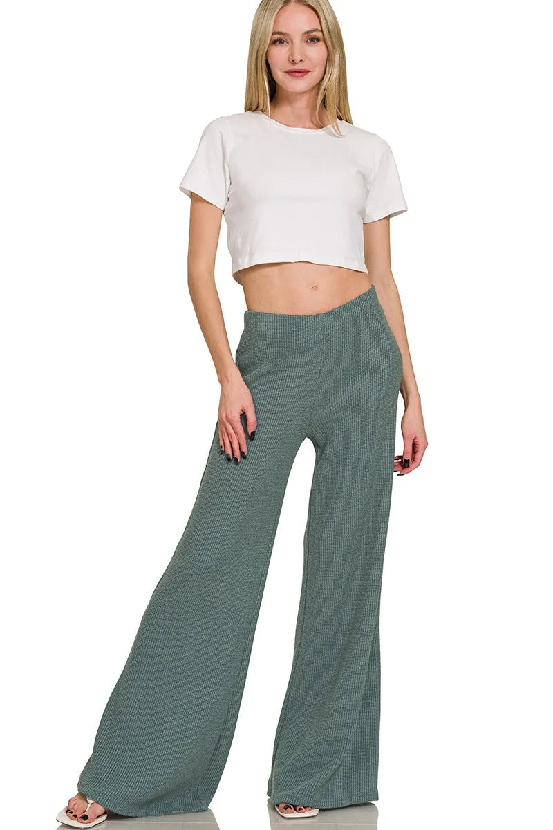 Zenana Mock Neck Top and Pants Sweater Set - Velora Luxury Fashion