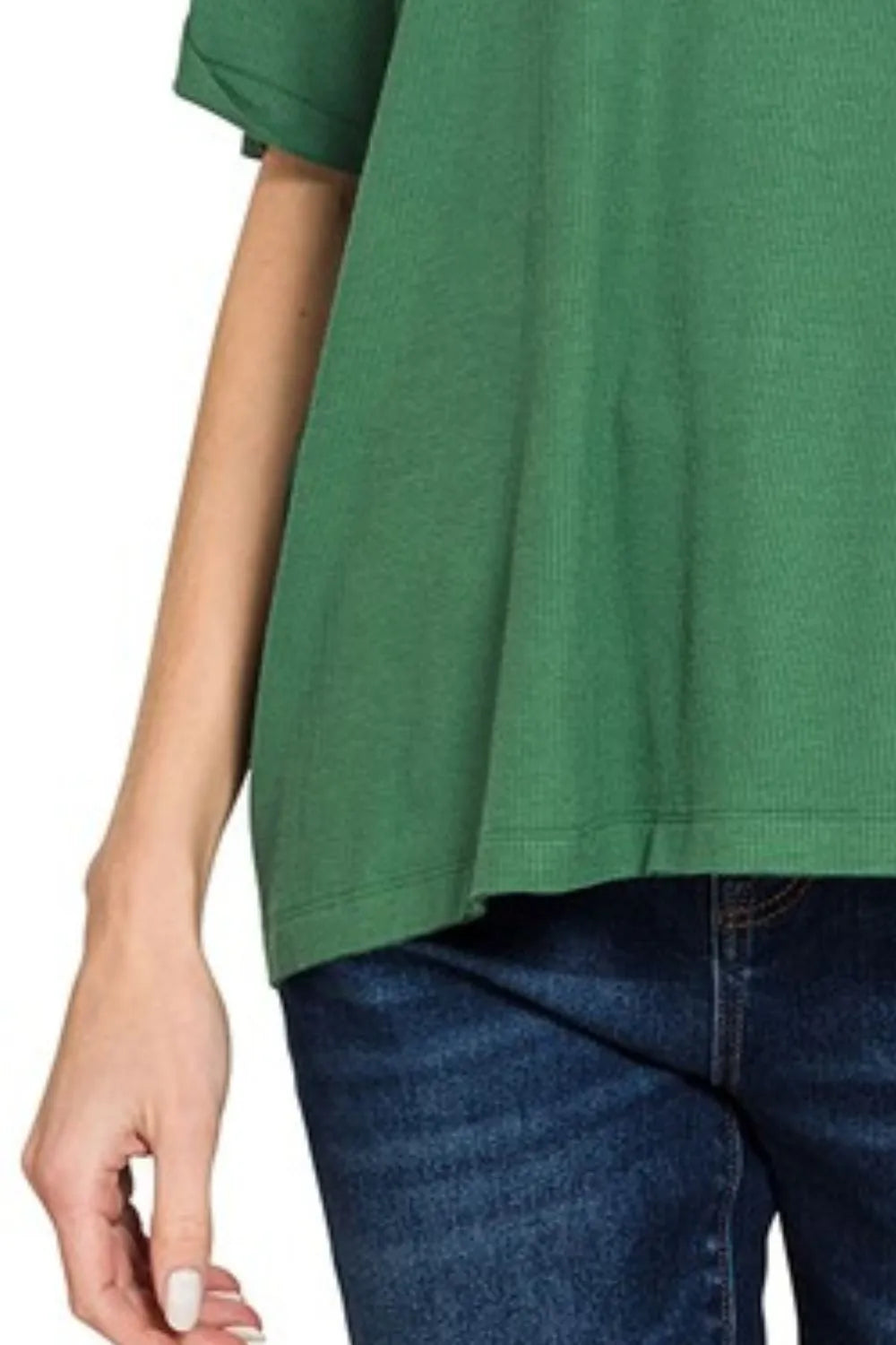 Zenana Oversized Ribbed Round Neck Short Sleeve Tee - Velora Luxury Fashion