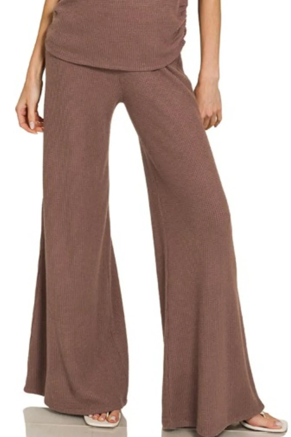 Zenana Sweater Mock Neck Top & Long Pants Set - Velora Luxury Fashion