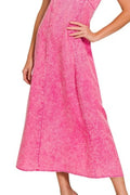 Zenana Tencel Mineral Washed Maxi Dress - Velora Luxury Fashion