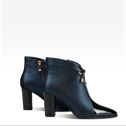 Zip Down & Tie Ankle Boot - Velora Luxury Fashion