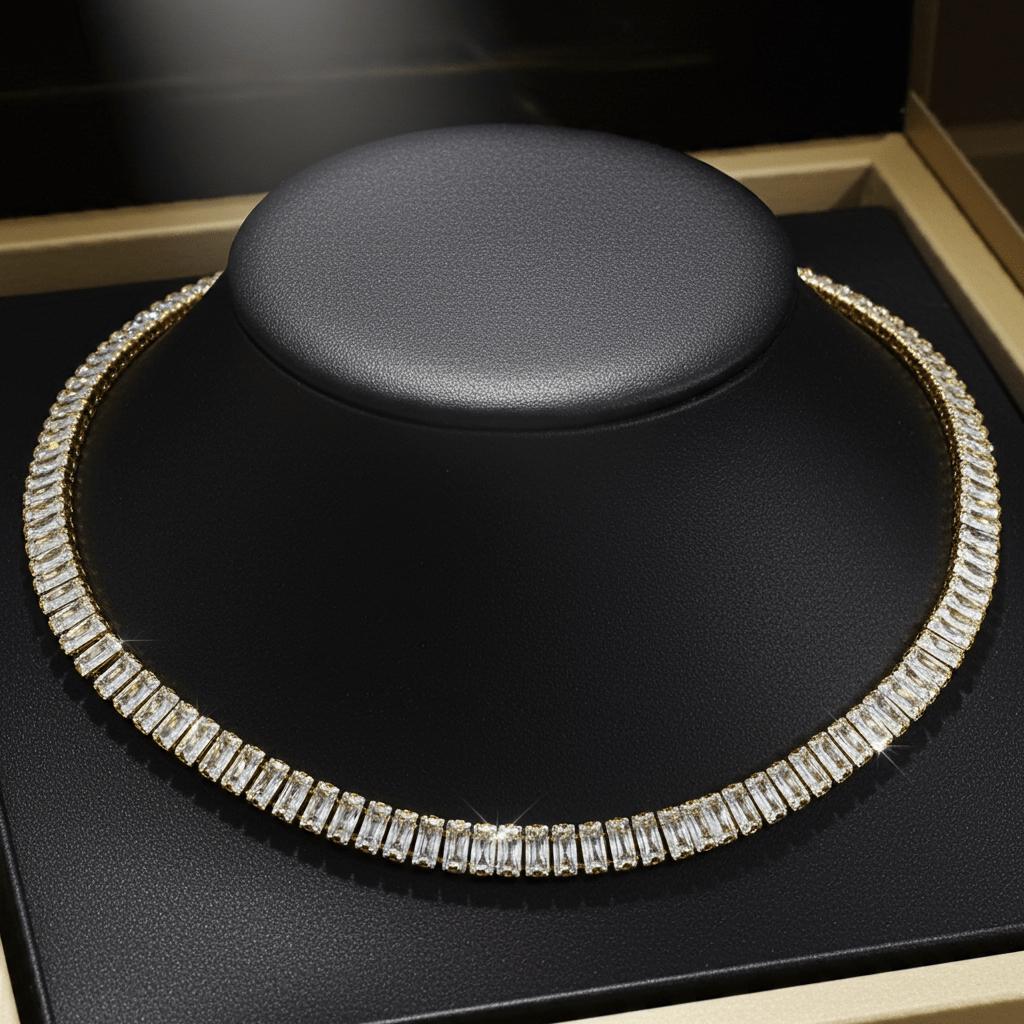 Zirconia Diamonds Tennis Necklace - Velora Luxury Fashion