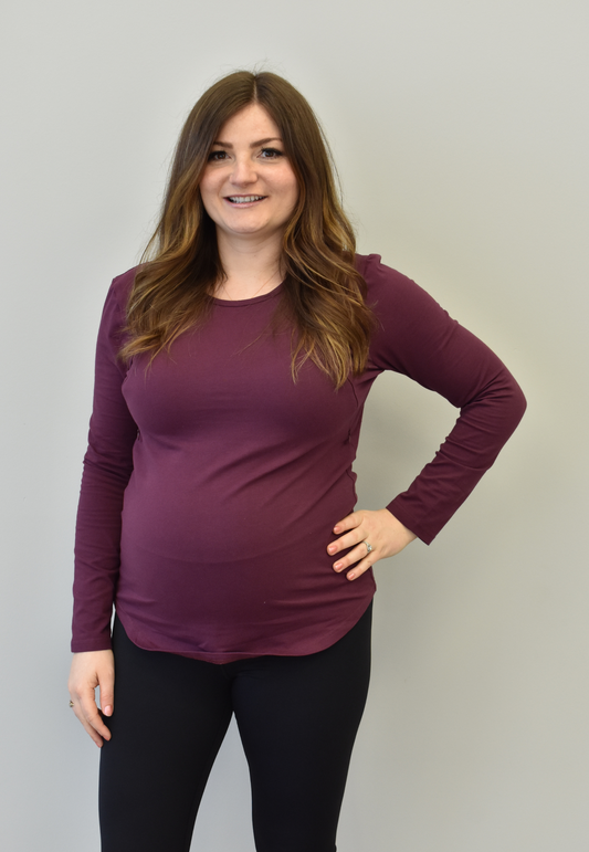 Zoe Zipper Long Sleeve Nursing Top - Velora Luxury Fashion