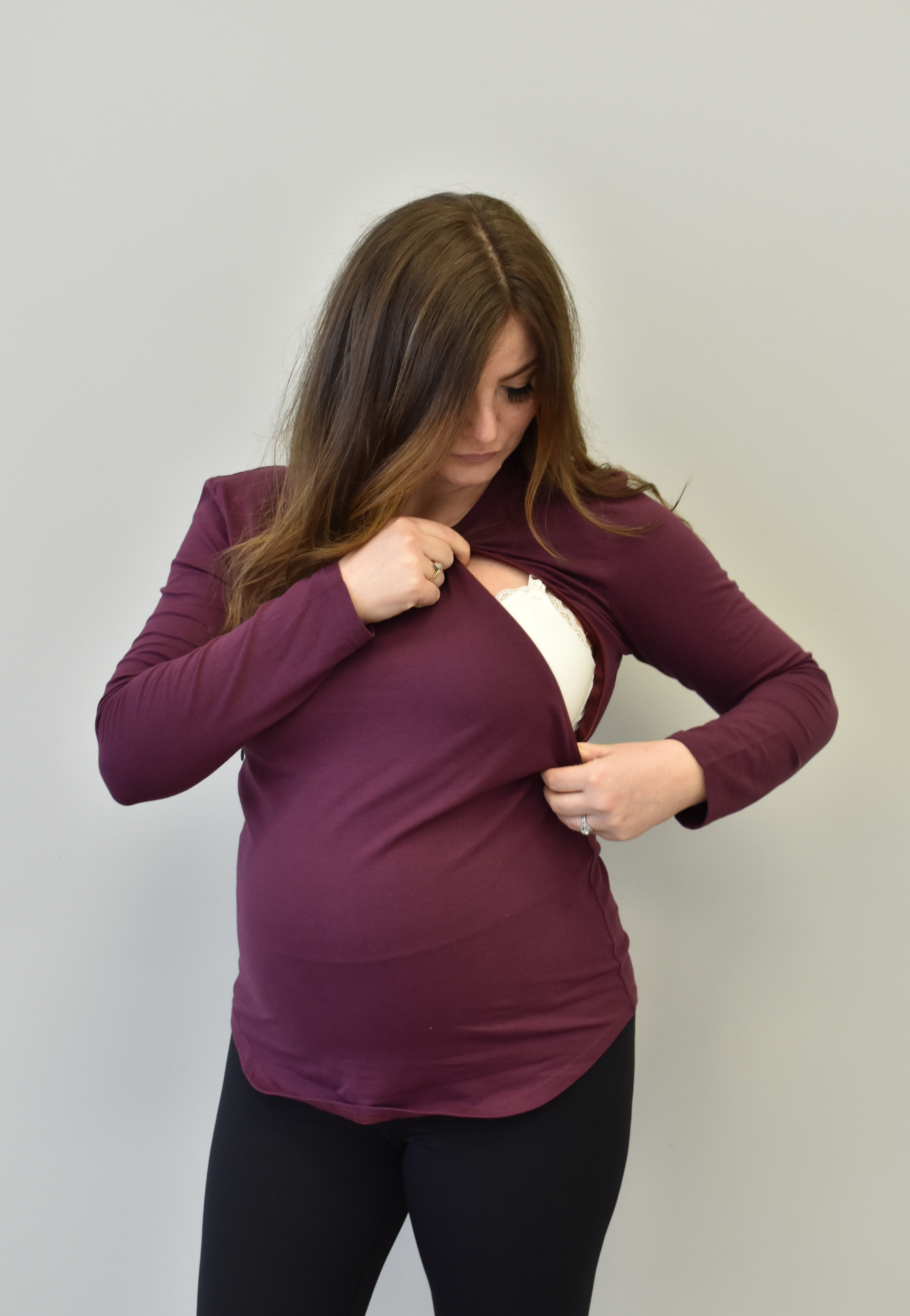 Zoe Zipper Long Sleeve Nursing Top - Velora Luxury Fashion