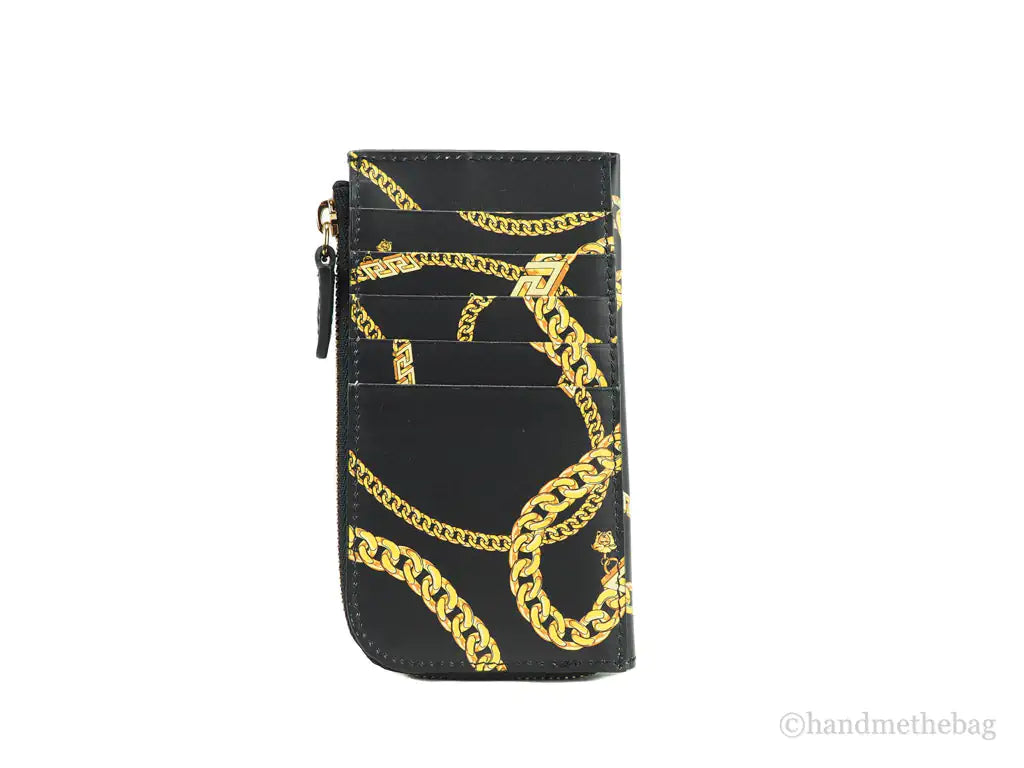 Versace Medusa Black Leather Chain Wallet