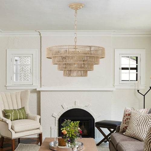 Luxury Craft Bohemian Woven Chandelier - Velora