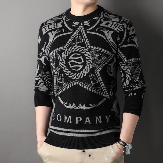 Autumn And Winter Men's Knitwear Round Neck Loose - Velora