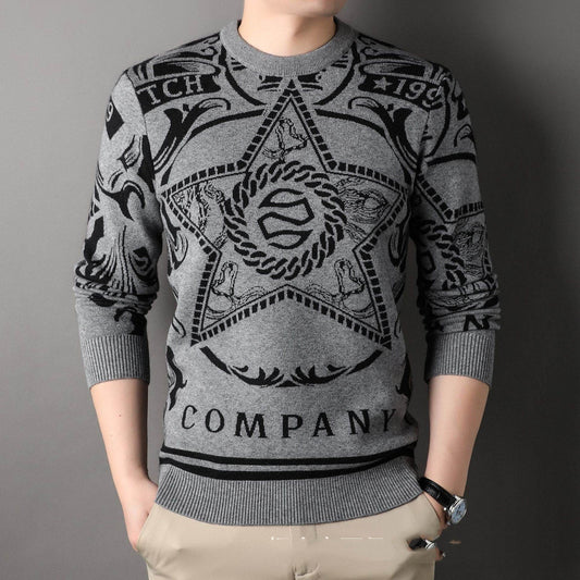 Autumn And Winter Men's Knitwear Round Neck Loose - Velora