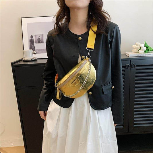 PU Fashion Crossbody Women Chest Bag Stone Pattern One-shoulder Crossbody Bag All-match Messenger Belt Bags - Velora