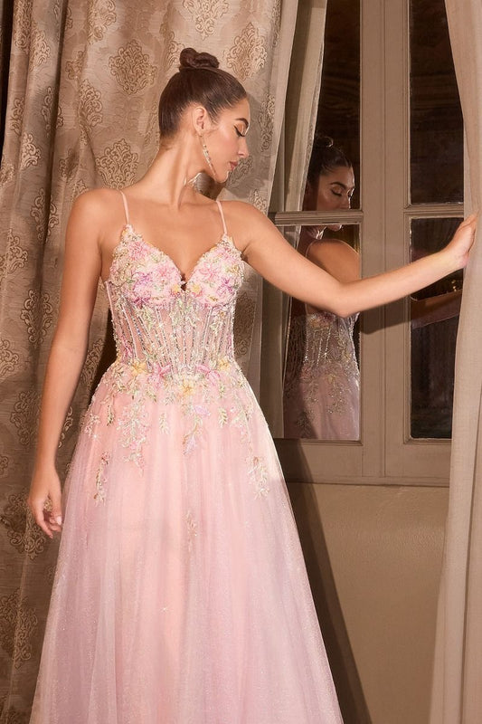 deep V-neckline and a sheer