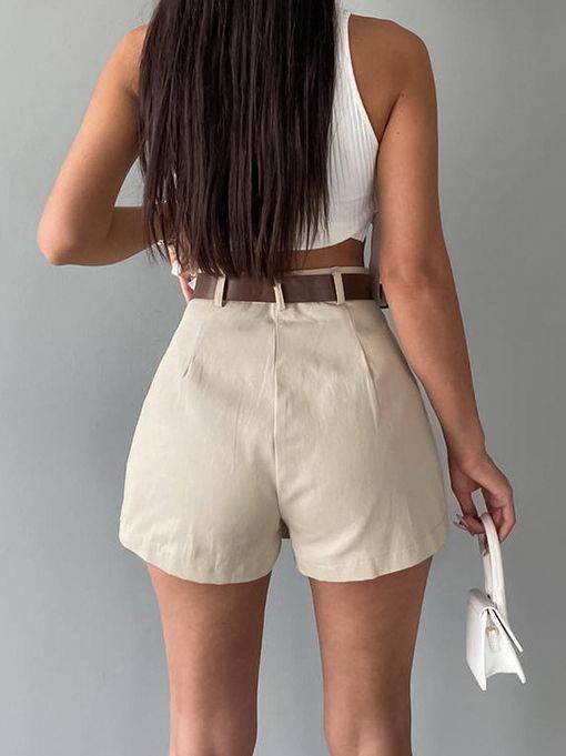Women's Fashion Solid Color High Waist Mini Skort - Velora