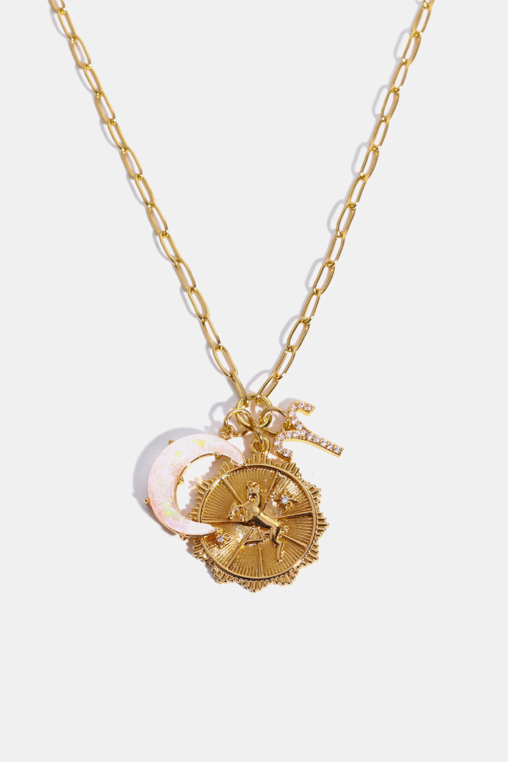 Constellation and Moon Pendant Copper Necklace - Velora