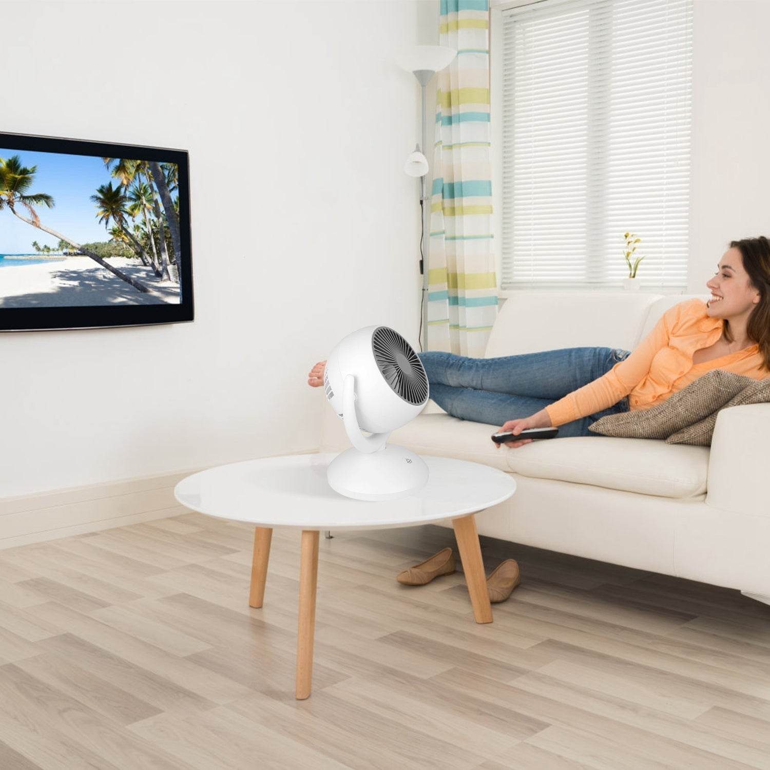 Portable Desk Fan Rechargeable Oscillating Tilting Fan With 4 Speeds 360 Degree - Velora