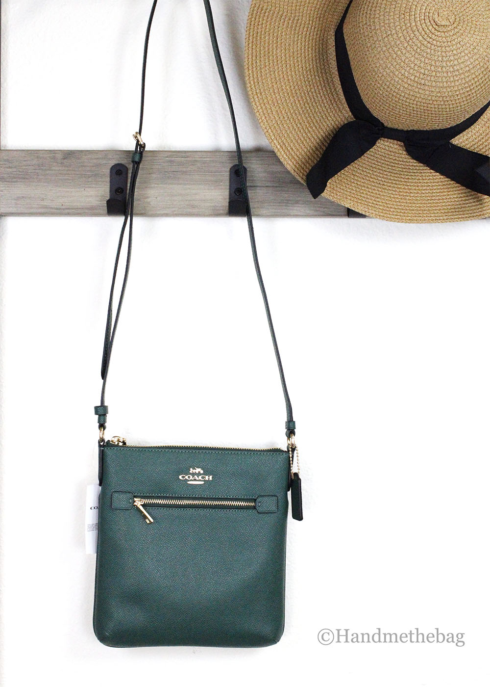 Coach Rowan Miniature Dark Pine Leather Satchel