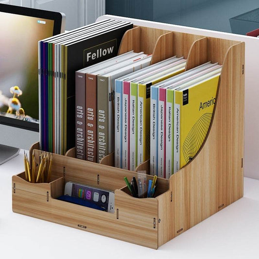 Minimalist Wooden Desk Organizer Office Table Organizer - Velora