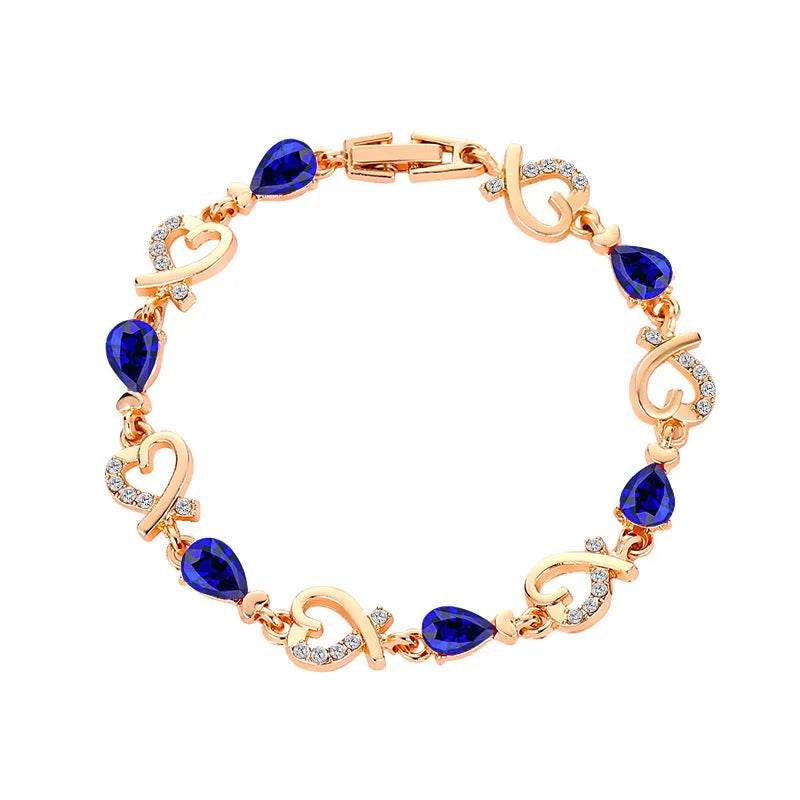 Hollow Love Bracelet With Rhinestones Fashion Temperament Heart-shaped Bracelet For Valentine's Day Gift Jewelry - Velora