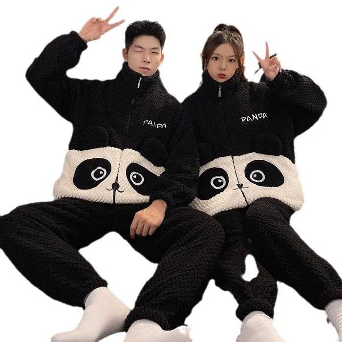 Fashion Casual Embossed Velvet Couple Pajamas - Velora