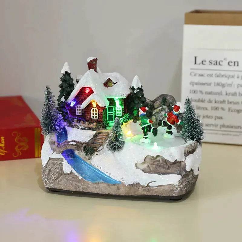 Christmas Rotating Resin Luminous Music Box Ornaments - Velora