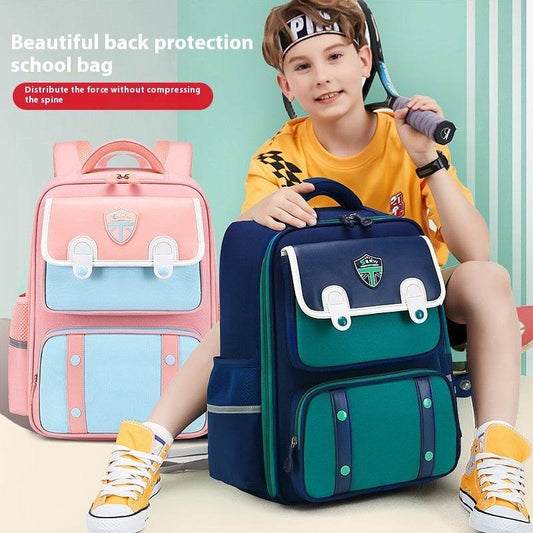 British Style Children Spine Protection water resistant Backpack for School - Velora