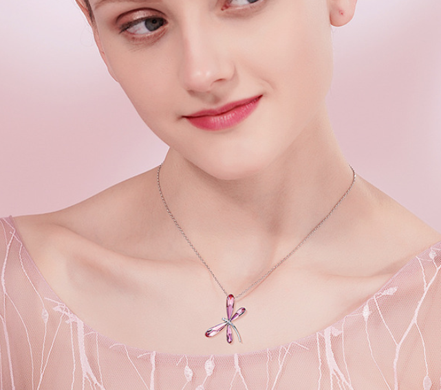 CDE Dragonfly Necklace with Swarovski Crystal Elements