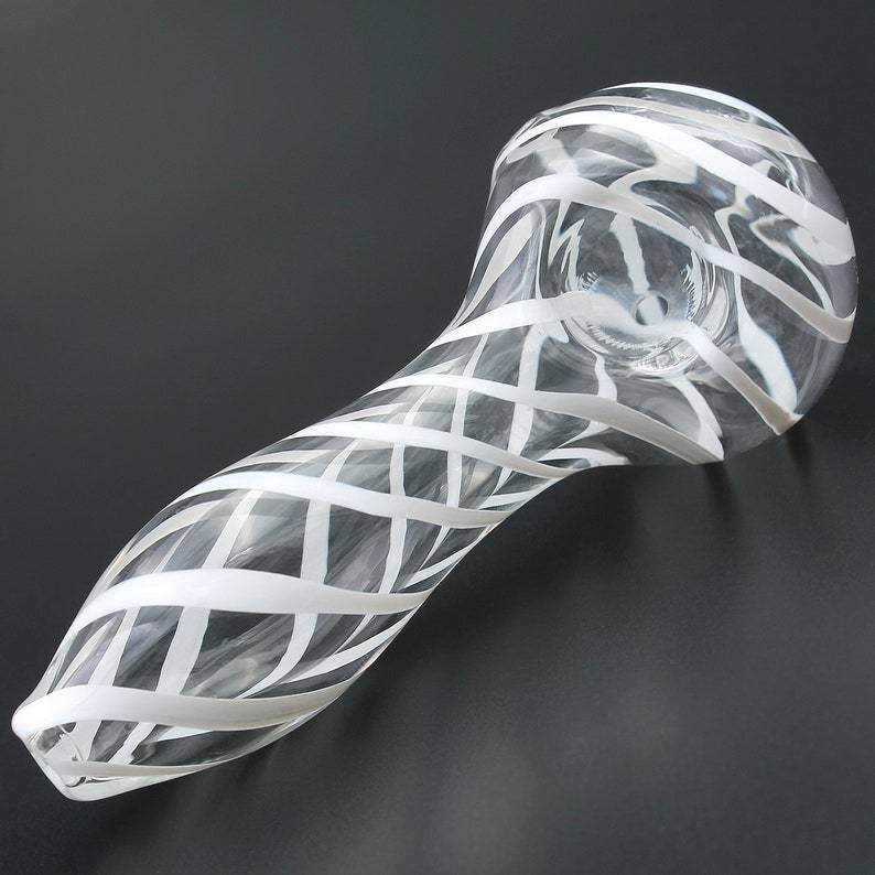 Color Stripes Glass Crafts Hookah Pipe - Velora