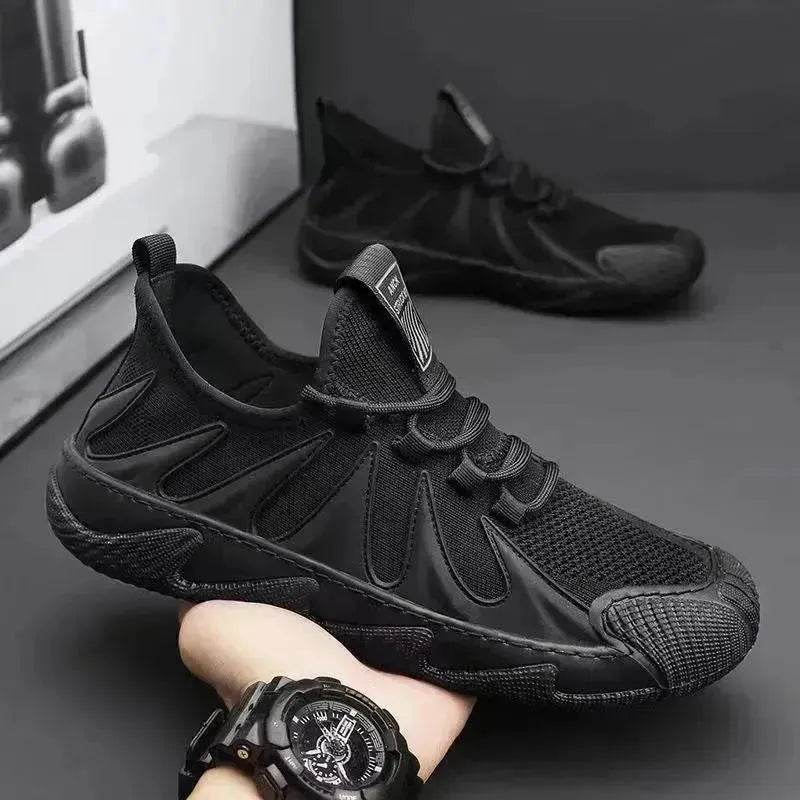 Breathable Mesh Sports Shoes Casual Lace-up Sneakers Men Non-slip Shoes - Velora