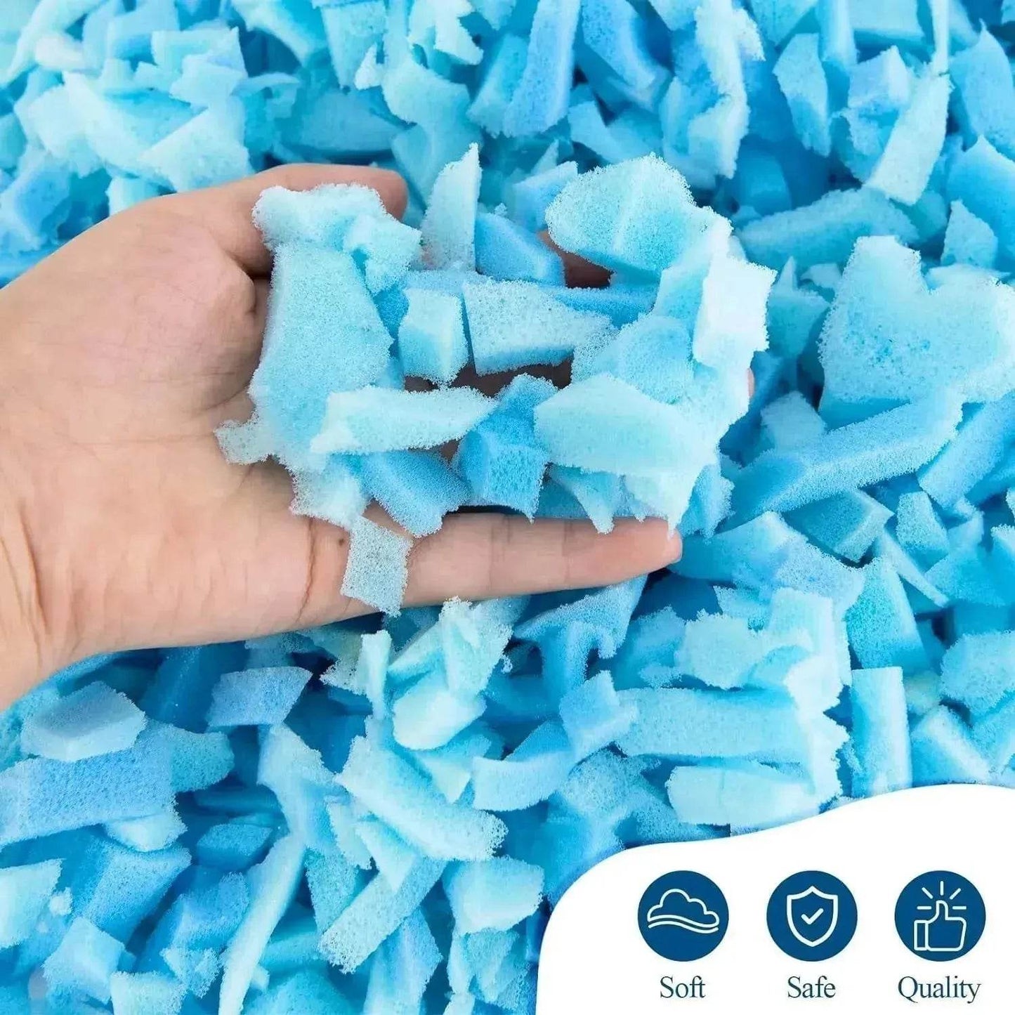 5lbs Bean Bag Filler, Shredded Memory Foam Filling For Bean Bag Chair, Dog Beds, Cushions Pillows, Added Gel Particles - Velora