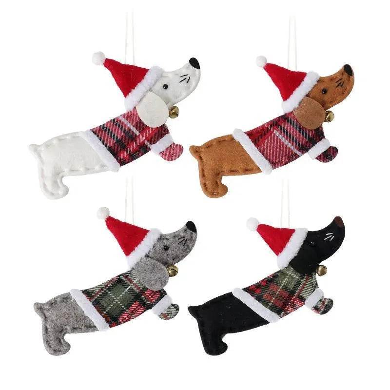 Christmas Decorations Dressing Sausage Dog Small Pendant - Velora