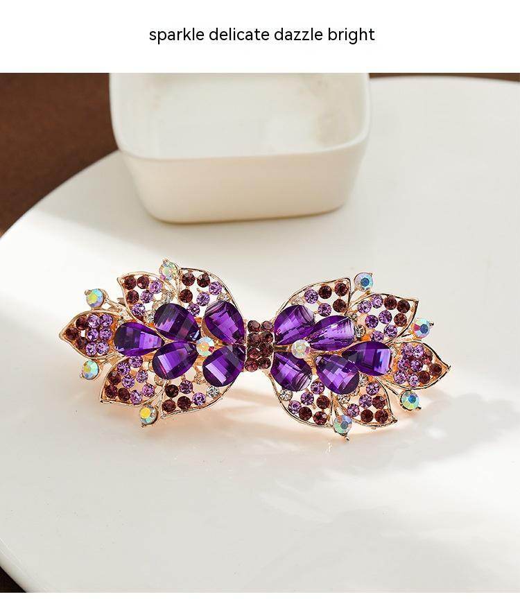 Rhinestone bow hair clip Accessories - Velora