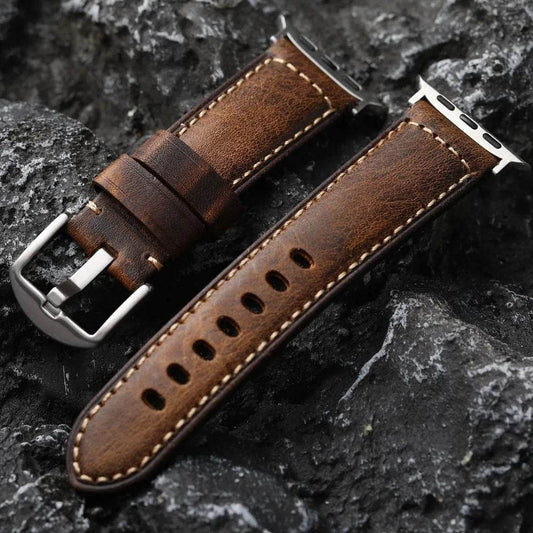 Pure Cowhide Strap Retro Style Watch Bracelet - Velora