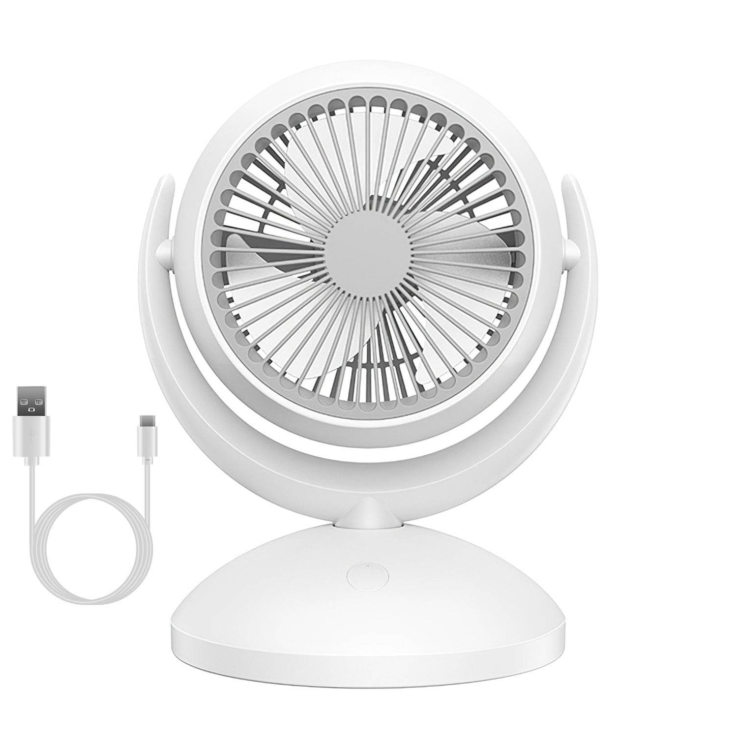 Portable Desk Fan Rechargeable Oscillating Tilting Fan With 4 Speeds 360 Degree - Velora