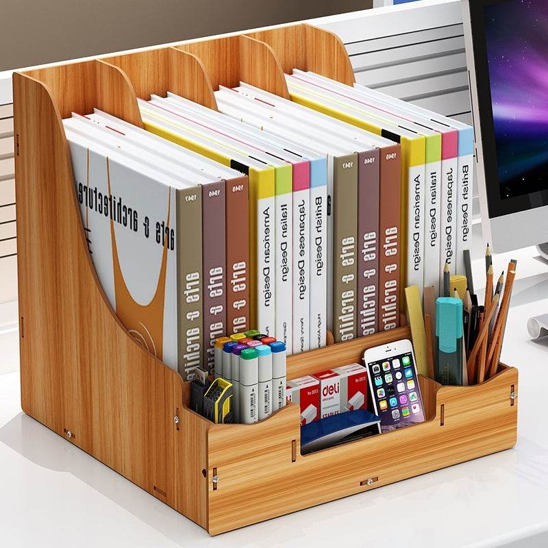 Minimalist Wooden Desk Organizer Office Table Organizer - Velora