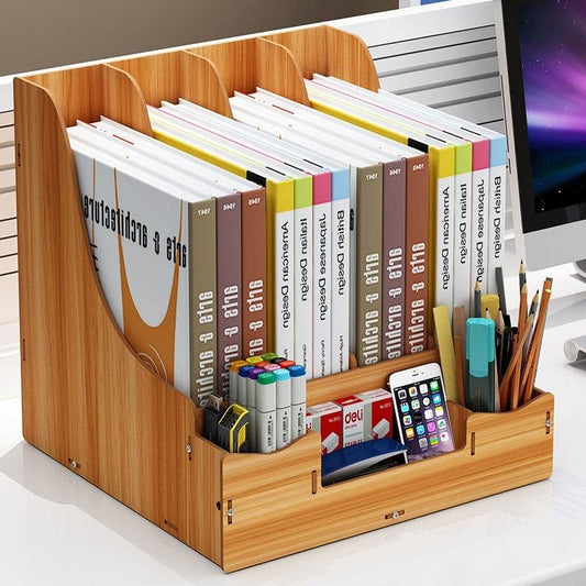 Minimalist Wooden Desk Organizer Office Table Organizer - Velora