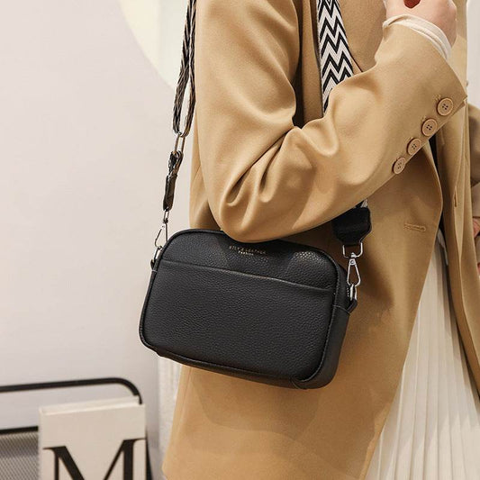 Fashion Shoulder Crossbody Bags With Rhombus Embroidered Wide Shoulder Strap Cute Small Square Bag Women - Velora