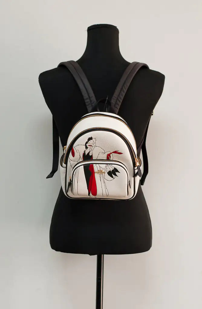 Coach X Disney Cruella Motif Mini Leather Court Backpack
