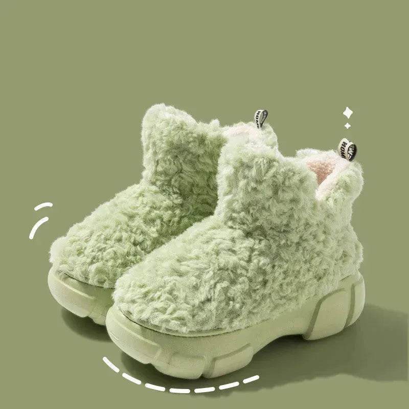 Winter Cashmere Snown Boots With 6cm Platform Warm Plus Velvet High-top Fleece Cotton Shoes Women Outdoor Indoor House Plush Shoes - Velora