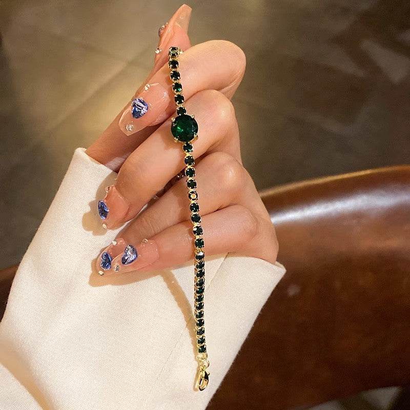 Fashion Jewelry Zircon Geometric Square Bracelet South Korea Fashion Elegant Heart Bracelet Internet Celebrity Light Luxury - Velora