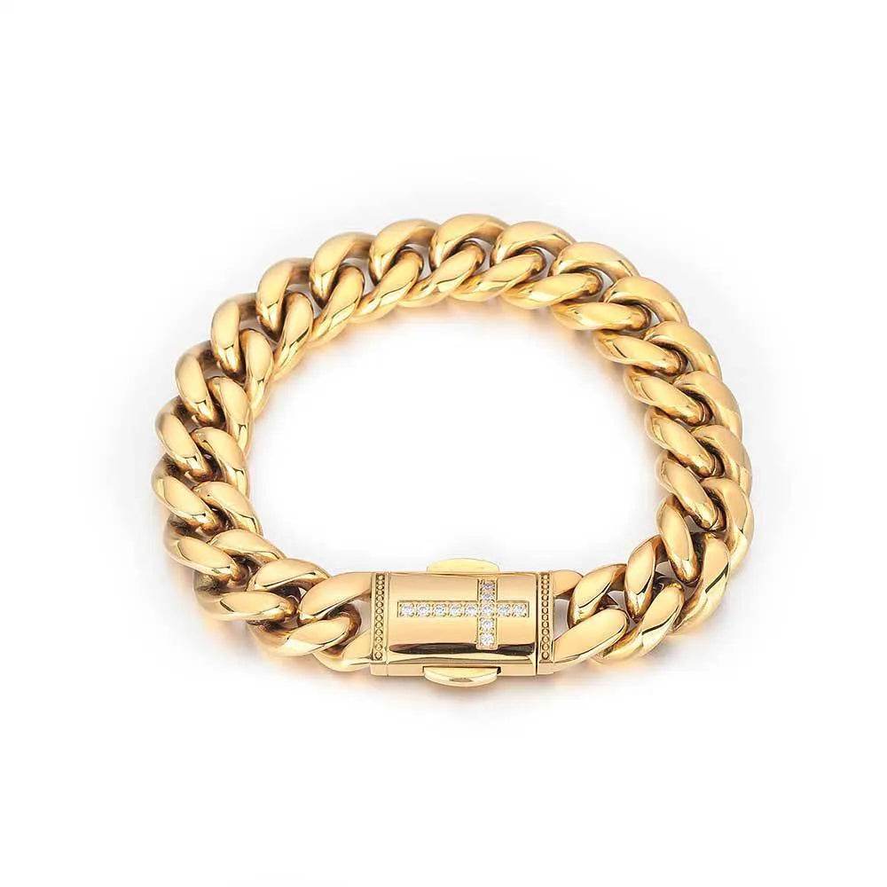 Stainless Steel Cuban Link Chain Personality Bracelet - Velora