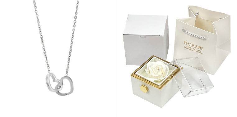 Rotating Soap Flower Rose Gift Box Creative Rotating Rose Jewelry Packaging Box Valentine's Day Gift For Women - Velora
