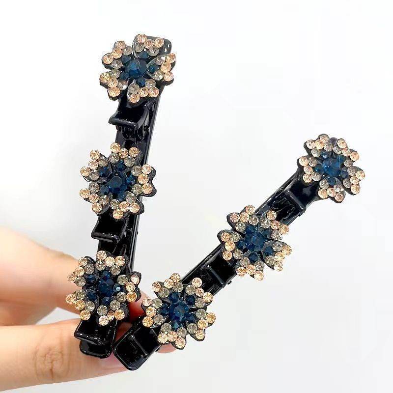 Girls Floral Rhinestone Bling Hair clip Hair Accessories - Velora