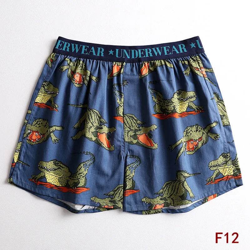 Cartoon Printed Cotton Men's Underwear Loose Boxer Short Breathable