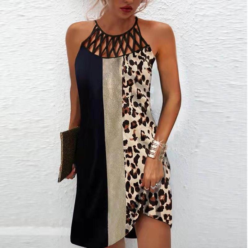 Fashion Print Dress Casual Halterneck Dresses For Women Summer Clothes - Velora