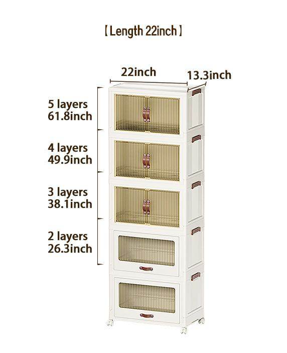Baby Safety Transparent Opening Lid Indoor Home Decoration Storage Cabinet With Wheels - Velora