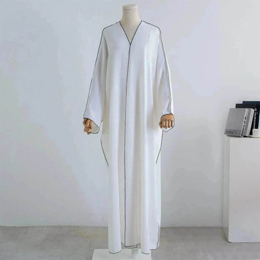 Acrylic Casual Cardigan Plus Size Robe Abaya Dress for Arab Dubai Turkey Middle East Women - Velora