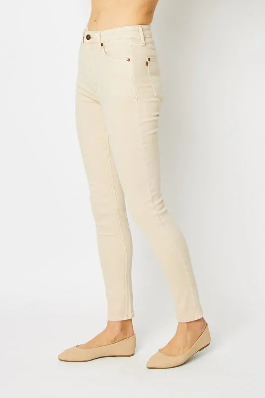 Judy Blue Full Size Garment Dyed Tummy Control Skinny Jeans - Velora