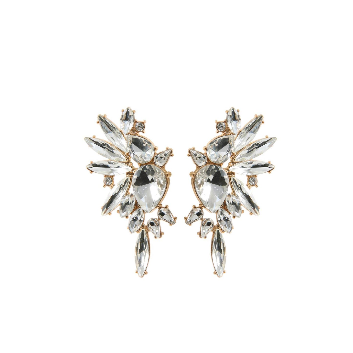 Colorful Luxury Temperament And Fully-jewelled Glass Fashion Geometric Earrings - Velora
