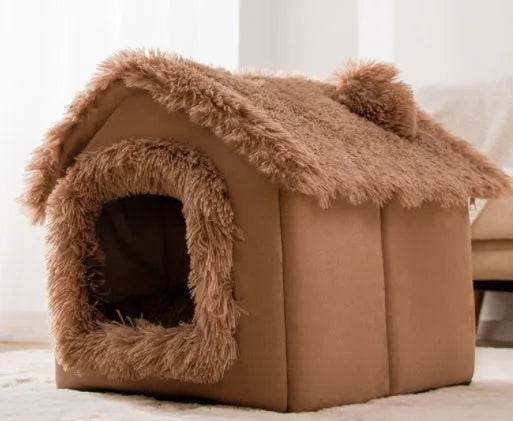 Foldable Dog House Pet Cat Bed Winter Dog Villa Sleep Kennel Removable Nest Warm Enclosed Cave Sofa Pets Supplies - Velora