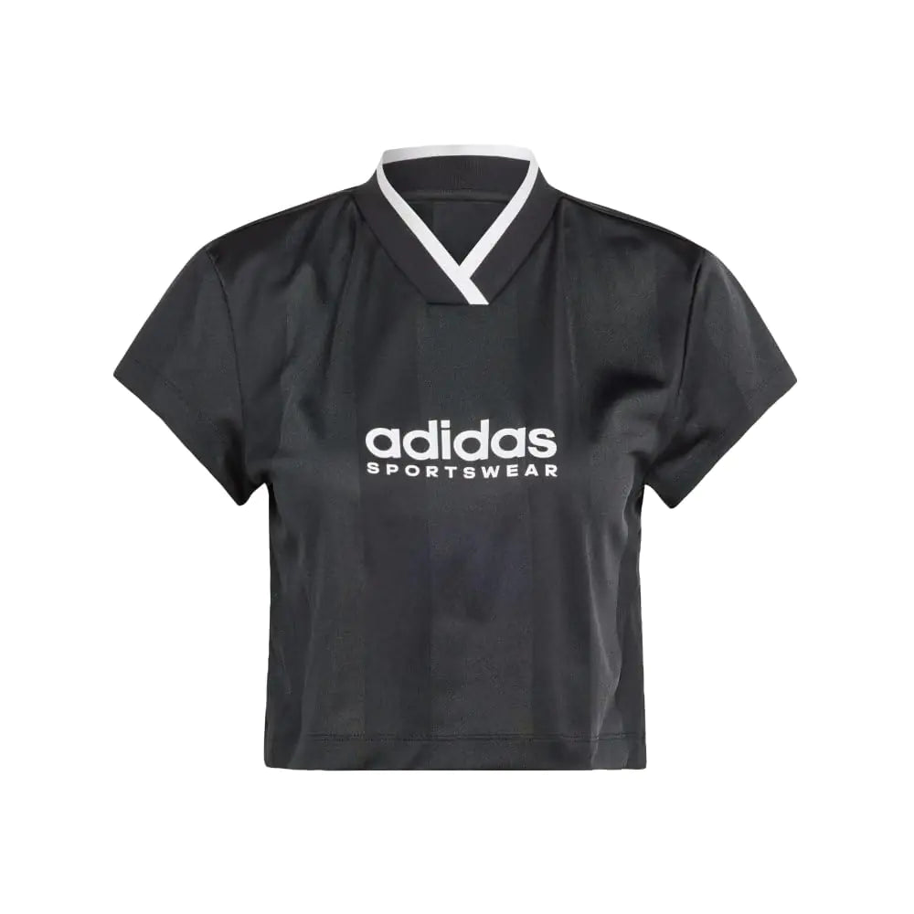adidas Womens Tiro Colorblock Cropped Tee Black Large - Velora Luxury Fashion
