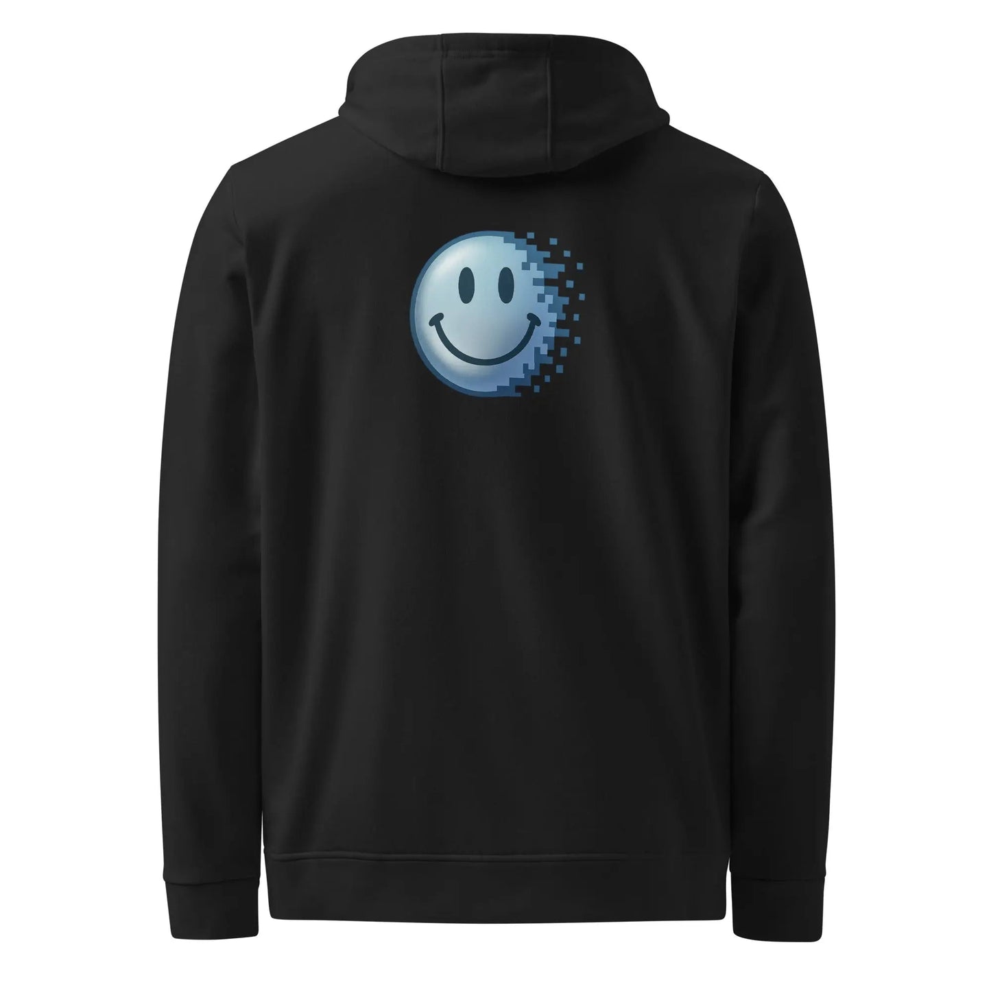 adidas fleece hoodie - glitchy smiley face